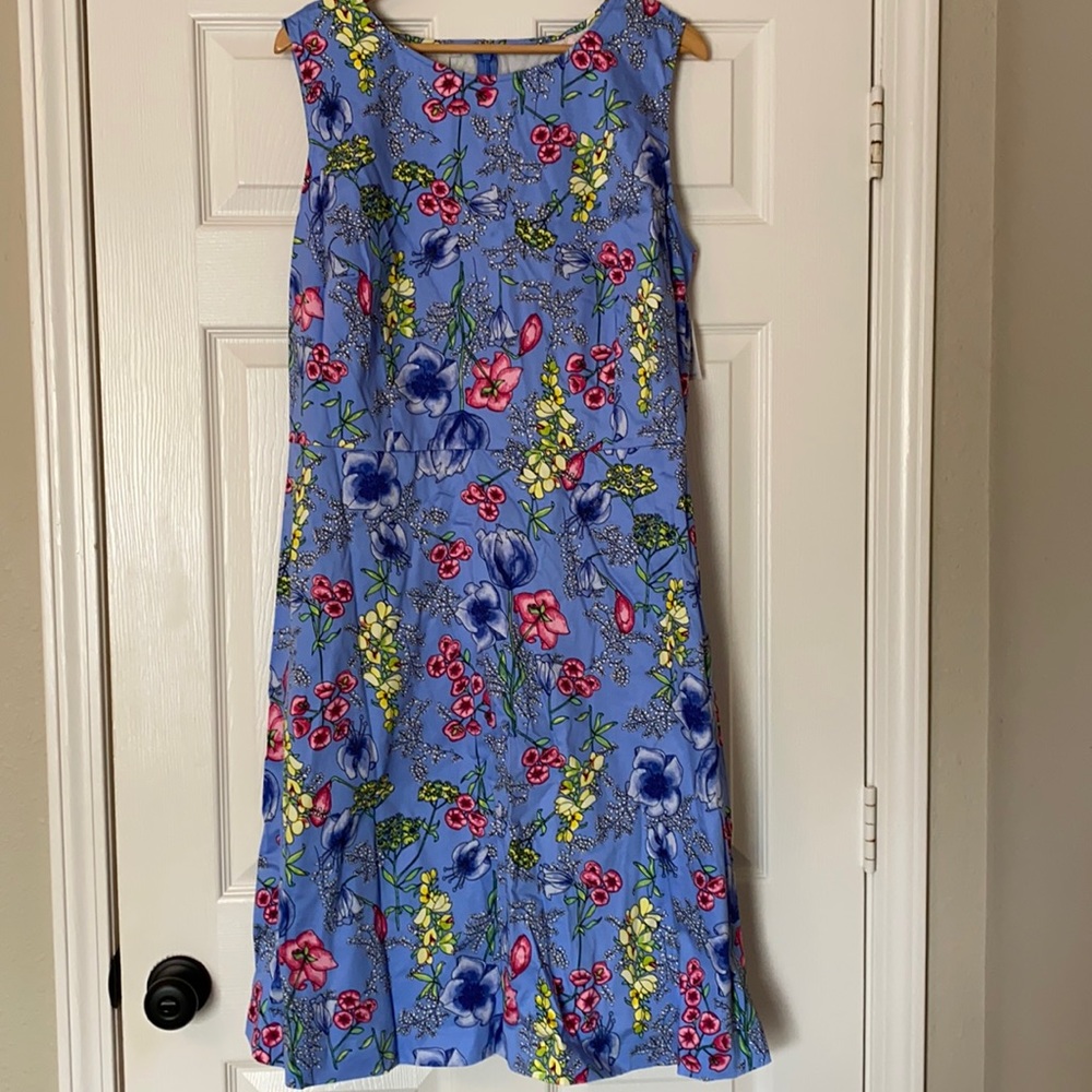 NWT Talbots Woman Blue Floral A-Line Dress